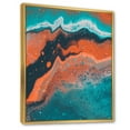 thumbnail image 3 of Designart 'Abstract Marble Composition In Orange and Blue VI' Modern Framed Canvas Wall Art Print, 3 of 5