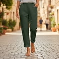 thumbnail image 6 of Mifsaly Business Casual Pants for Women Wide Leg Linen Capri Pant Comfortable Relaxed Summer Cropped Trousers with Pockets M, 6 of 9