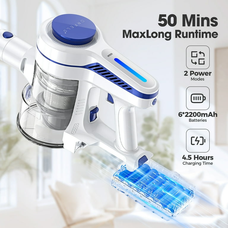 ORFELD Cordless Vacuum Cleaner, 40KPa Suction, 50min Runtime