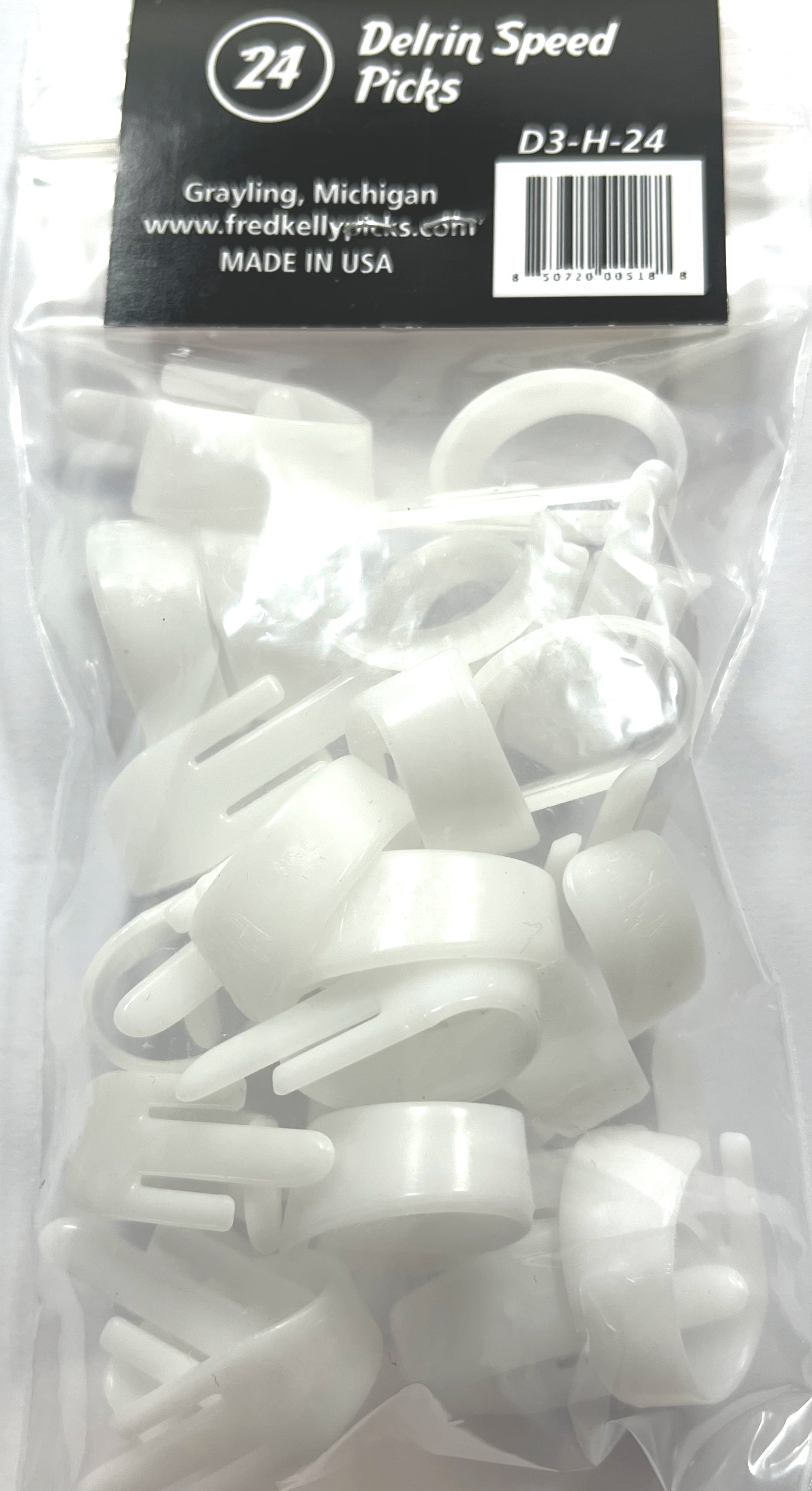 Fred Kelly Thumb Picks  Speed Picks  Left Handed  24 Pack  Delrin  Heavy