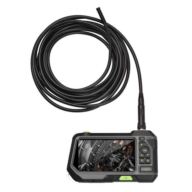 5 Pouces Grand LCD Numérique 8mm Double Objectif Industriel Endoscope Inspection Automobile avec Lentille Étanche IP67 4 LEDs avec Fil de 5M pour l'Inspection des Égouts