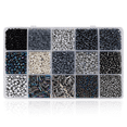 thumbnail image 1 of Cuentas de cristal facetadas para joyería, colores surtidos, con caja contenedora, para manualidades y arte., 1 of 5