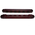 thumbnail image 3 of A Set Pool Cue Rack Wall Mount Stick Rack Wood Billiard Cue Holder Stand With 6, 3 of 5