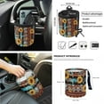 thumbnail image 4 of Yuyamidu Brown Aztec Auto Front Seats Cover Set of 12 Sunflower Steering Wheel Cover Seatbelt Pads Center Console Cover Trash Bin Sunglass Holder Rearview Mirror Cover Cup Holder Keychain Car Decor, 4 of 7