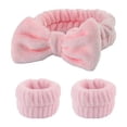 thumbnail image 1 of Diconna 3Pcs Plush Spa Headband Wrist Washband Scrunchies Cuffs Set for Washing Face Shower Hair Sleepover Party Supplies, 1 of 4