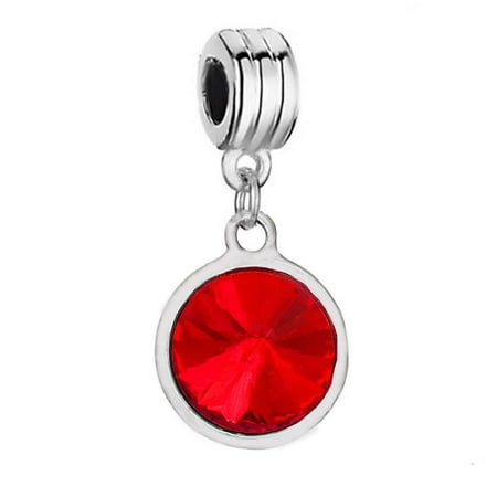 - Sexy Sparkles July Birthstone charms Dangling Spacer Beads for Bracelets or Necklace European Compatible
