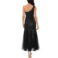thumbnail image 3 of INSPIRE CHIC Vestido de cóctel de lentejuelas para mujer Maxi de un solo hombro estilo sirena para prom, noche de bodas, color negro, 3 of 6