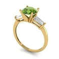 thumbnail image 2 of Three-Stone Engagement Ring for Women - 2ct Natural Peridot in 14K Yellow Gold Promise Ring, 2 of 6