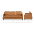 thumbnail image 6 of A&D Home Sedona Camel Faux Leather Modern Sofa, Upholstered Contemporary Couch, 6 of 8