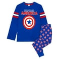 thumbnail image 1 of Marvel Boys Blue Long Sleeve Long Leg Pyjama Set, 1 of 7