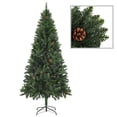 thumbnail image 1 of Árbol de Navidad artificial VidaXL de 6 pies que imita a pino con piñas, 1 of 8