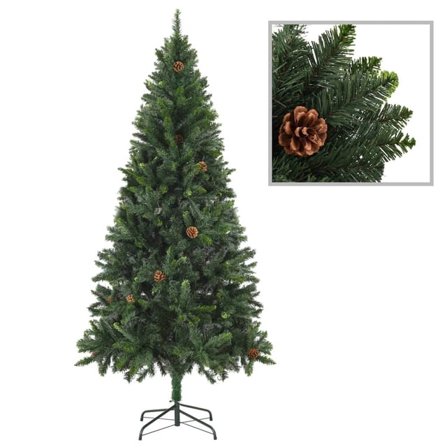 Árbol de Navidad artificial VidaXL de 6 pies que imita a pino con piñas