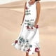 thumbnail image 5 of Vestido de Verano para las Mujeres sin Mangas Lino-Look Impreso Maxi, Suelto Fluido Y Vestido Sexy de Moda para las Mujeres, 5 of 5
