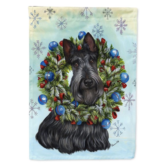 Scottie Christmas Snowflake Garden Flag