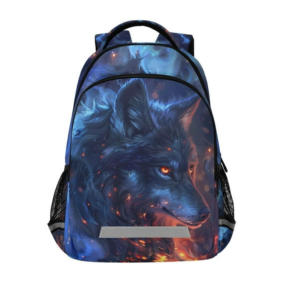 ALAZA Cool Alpha Wolf Backpack Elementary School Bag Bookbag Travel Rucksack