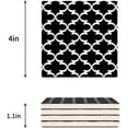 thumbnail image 3 of RYLABLUE Moroccan Lattice C Geometric Pattern in Black Set of 4 Coaster for Drinks, Absorbent Ceramic Stone Coasters Cup Mat with Cork Base for Home Kitchen Room Coffee Table Bar Decor, 3 of 4