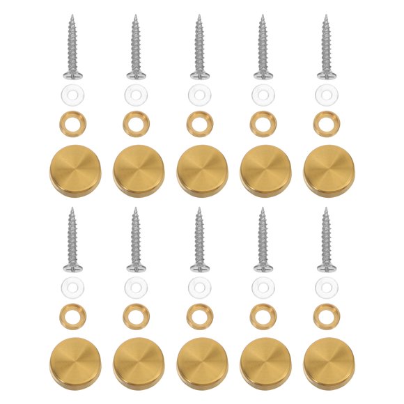 FUTUREORYY 10Jgo Tornillos Para Con Tapas De Inoxidable Doradas Para Montaje En Puertas Y Muebles