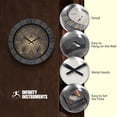 thumbnail image 6 of Infinity Instruments Aztec Indoor-Outdoor Wall Clock, Faux Stone, 18 Inch, 6 of 8