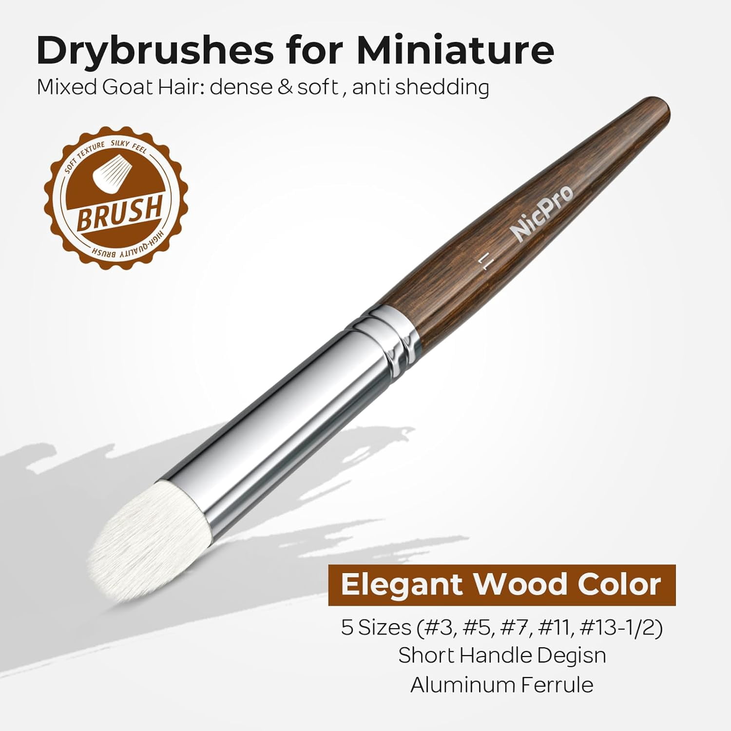 Nicpro Miniature Paint Brushes Dry Brush - 21PCS Model Paint Brush Set with Cloth Roll for Acrylic Oil Watercolor, Detail Paint Brush Drybrush for Model, Miniature Painting, Paint by Numbers, Craft