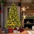 thumbnail image 2 of Topbuy 7FT Artificial Christmas Tree Pre-lit Xmas Tree with 380 Warm White LED Lights 8 Lighting Modes 1130 PE & PVC Branch Tips, 2 of 10