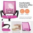 thumbnail image 5 of YRLLENSDAN Set of 2 Conference Room Chairs Mesh Office Chair with Wheels Rolling Desk Chair with Arms Mesh Computer Chair for 250lb Adults Study Chair Adjustable Height,Pink, 5 of 7