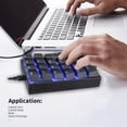 thumbnail image 3 of Motospeed Numeric Keypads, Keyboard USB Wired Numeric Mechanical Keyboard 21 Keys Blue Backlight, OUTEMU Red Switch for Laptop/Cashier Desk/Bank/Stock Exchange, 3 of 8