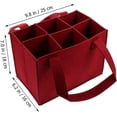 thumbnail image 3 of 2 bolsas para botellas de vino, bolsa de fieltro para botellas, bolsa de vino para 6 botellas, bolsa de almacenamiento para botellas de vino de fieltro con divisores extraíbles, 25*16*18cm, color rojo oso de fresa Electrónica, 3 of 5