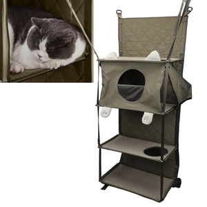 Door Mounted Cat Climber, Stable Foldable Detachable Pillow Cat Tower Bed House  for Indoor Cats