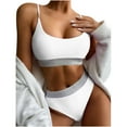 thumbnail image 1 of DPTALR Bikini Aguichant pour Femmes Ensemble de Maillot de Bain Deux Pièces Uni, 1 of 7