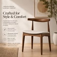 thumbnail image 2 of 2xhome Contemporary Farmhouse Real Solid Wood Cloth Cushion Seat Dining Chairs Elbow Side Chair (Espresso-Beige Seat), Set of 1, 1 piece, 2 of 12