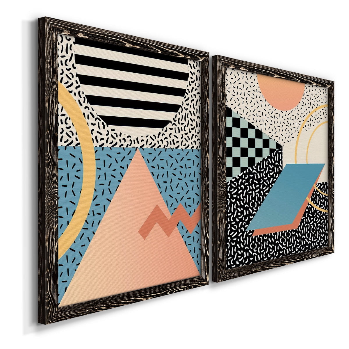 Modern Memphis I - Premium Framed Canvas 2 Piece Set - Ready to Hang