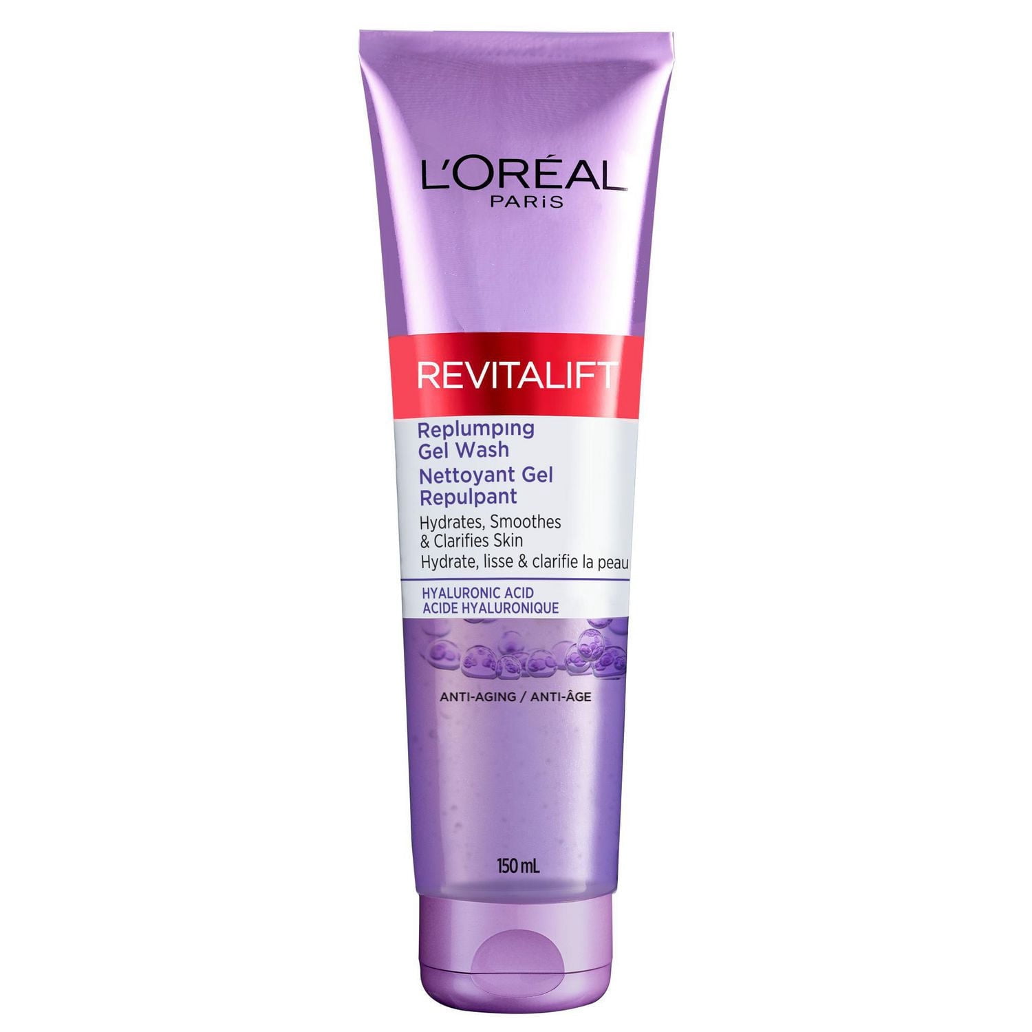 L'Oreal Paris Revitalift Nettoyant Gel pour Visage avec Acide Hyaluronique, 150 mL