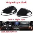thumbnail image 1 of For Mercedes Benz C GLC S E Class W205 X253 W222 W213 Replacement carbon Black Side Rearview Mirror Cover Caps Shell For LHD RHD LHD-Original style, 1 of 6