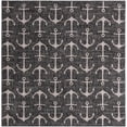 thumbnail image 2 of Unique Loom Outdoor Coastal Collection Area Rug - Ahoy (10' Square Charcoal/Ivory), 2 of 6