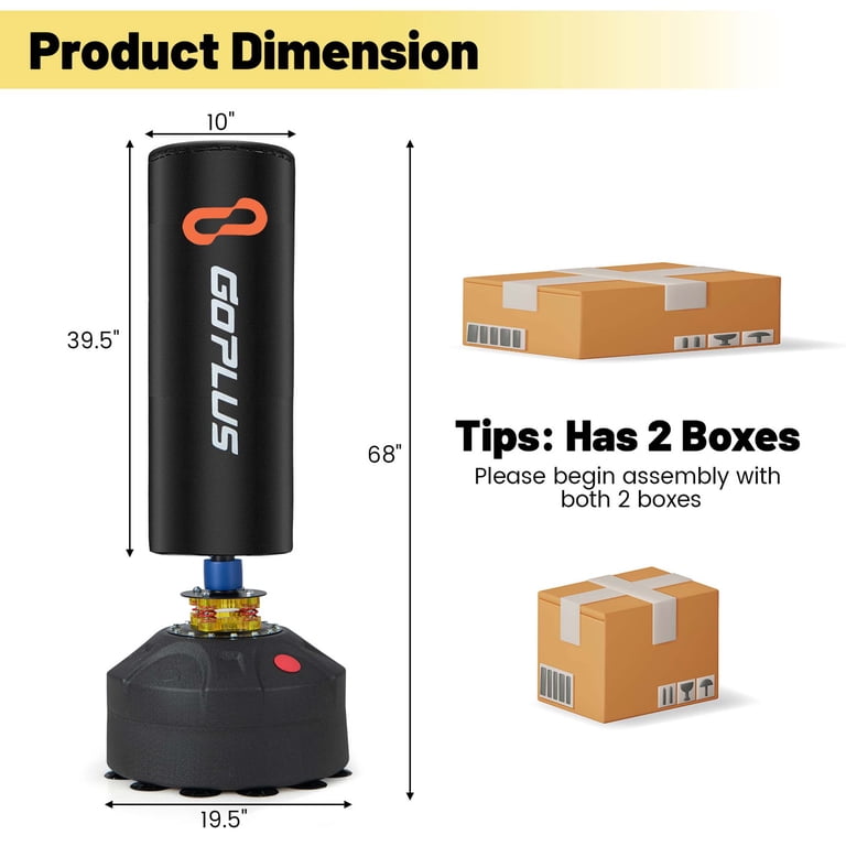 Costway Freestanding Punching Bag with Stand Suction Cup Base 5
