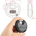 thumbnail image 4 of Heavy Duty Combination Padlock - Outdoor Stainless Steel Disc Combination Lock, Weatherproof Lock For Gate, Shed, Garage, Locker (black, 1 Piece), 4 of 5