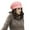 Pink, variant on Hats and Earflap Warmer Cap for Women Winter Knit Slouchy Wool Hat with Visor and Cozy Ear Coverage Red,One Size