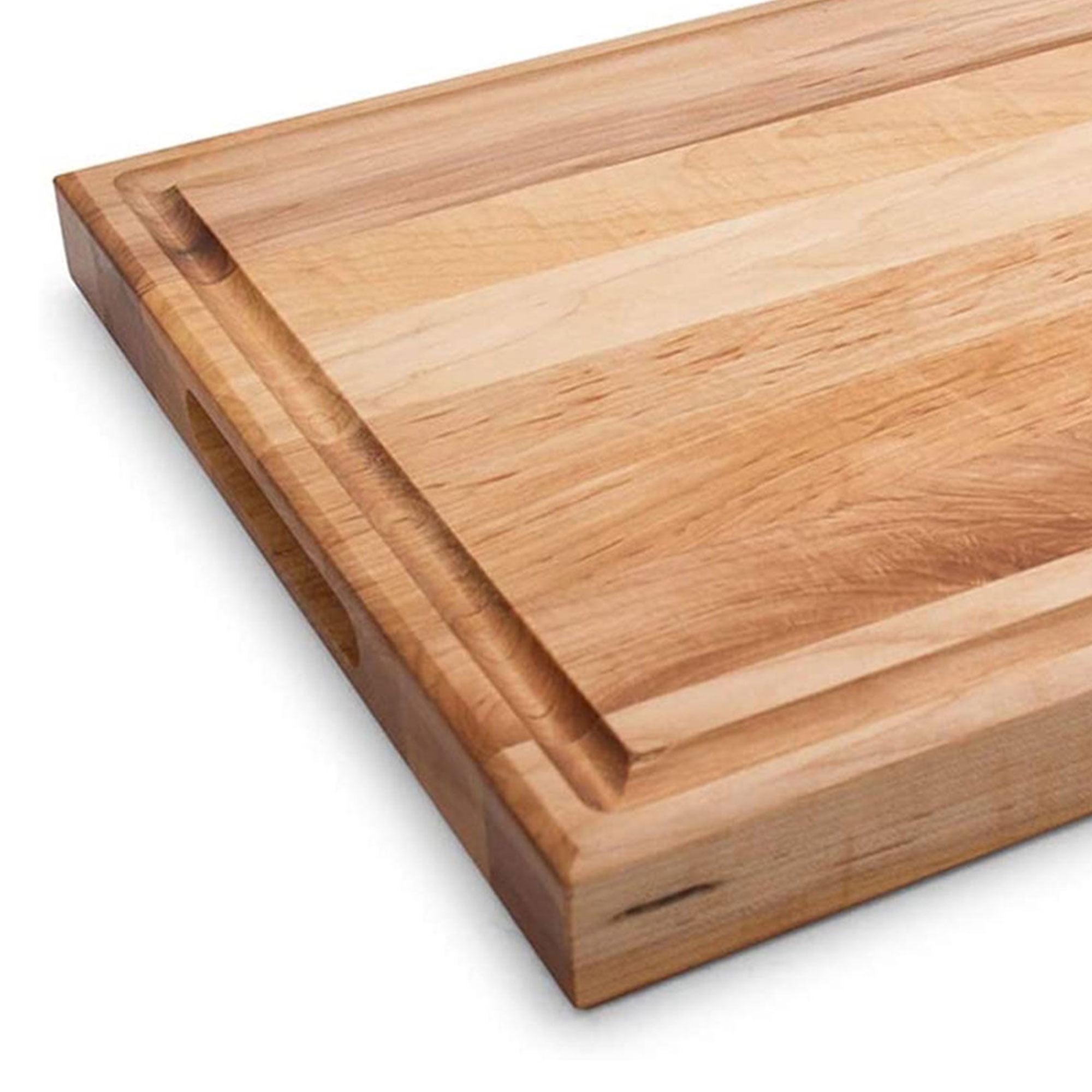 Large Thick Maple Wood Cutting Board for Kitchen with Juice Groove, Sorting Compartment, Charcuterie Wooden Board Bassetts
