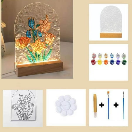 

clearance DIY Water Ripple Night Light Acrylic Flower Ambient Light Bedroom Ornament Children s Day Gift