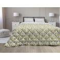thumbnail image 1 of Camo Down Alternative Comforter, Sketchy Skulls and Crossbones Warning Sign Spooky Scary Horror Tile, Microfiber Quilt for All Season, 5 Sizes, Pale Green Pale Brown, by Ambesonne, 1 of 3