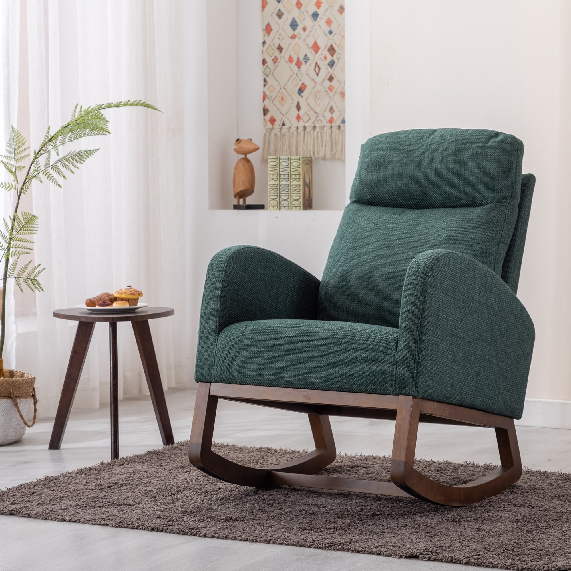 Rocking Chair Nursery, Upholstered Glider Chair for Nursery, Nursery