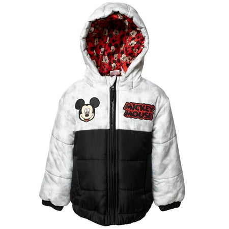 

Disney Pixar Cars Mickey Mouse Lightning McQueen Zip Up Puffer Jacket Toddler to Little Kid