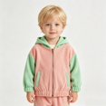 thumbnail image 6 of Liyamei Kids Color Block Hooded Jacket with Zipper for Lightweight Casual Outerwear Size 6-12 Months, 6 of 6