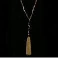 thumbnail image 5 of Erica Lyons Velvet Gift Bag  Long Beaded Tassel Y-Necklace Gold-Tone & Brown, 5 of 7