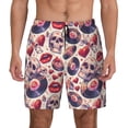 thumbnail image 2 of Picia record rock Skull lips pattern Mens Swim Trunks with Compression Liner Stretch Beach Shorts Quick Dry with Zipper Pockets No-Chafing Board Shorts-XX-Large, 2 of 9