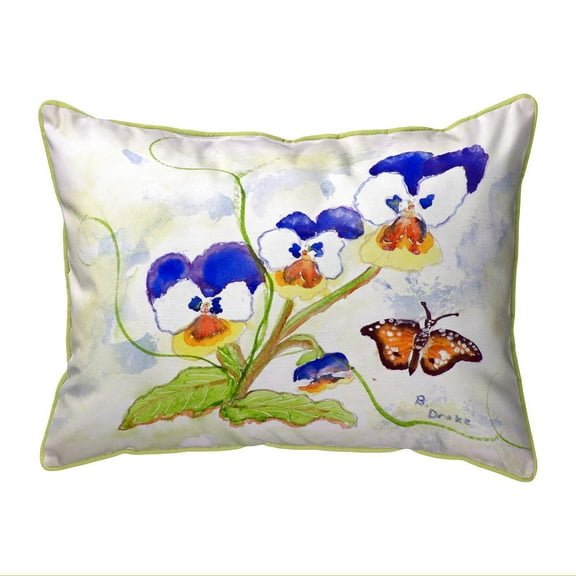 Betsy Drake Interiors Pansies Large Indoor/Outdoor Pillow 16x20