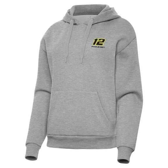 Women's Antigua  Heather Gray Ryan Blaney Victory Pullover Hoodie