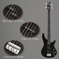 thumbnail image 6 of Tcbosik Electric Bass Guitar Full Size, 4 String Exquisite Stylish Bass with Bag, Strap, Plectrum, Amp Wire and Wrench Tool, Black, 6 of 8