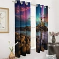 thumbnail image 2 of Blackout Curtains for Bedroom Ocean Lighthouse Full Room Darkening Grommet Curtains for Living Room,Thermal Insulated Ombre Drapes, 2 of 7
