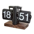 thumbnail image 3 of DOLITY Flip Desk Clock Auto Flip Clock Creative Table Clock for Office Home Bedroom All Black 24h, 3 of 7